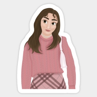 Plazacore girl (pink skirt set) Sticker